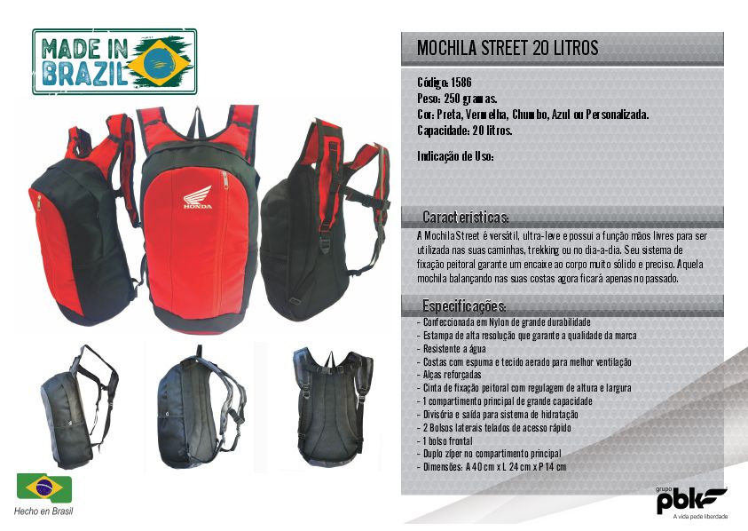 Mochila Street com Refil de Hidratação 2 L Cor:Camuflado