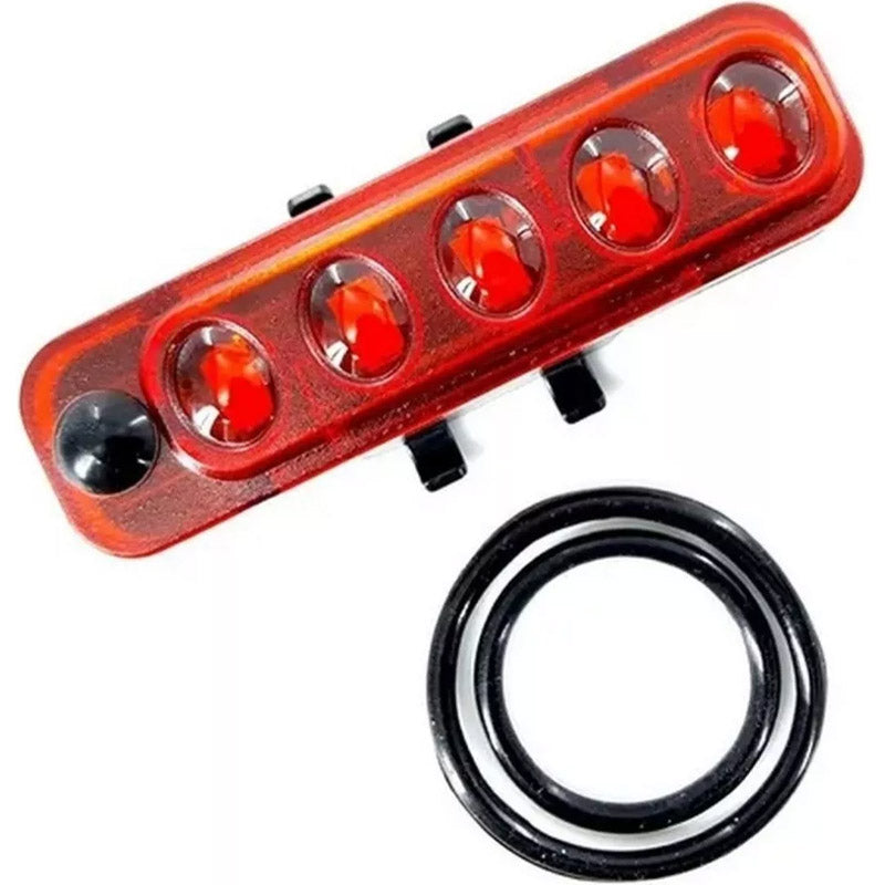 Lanterna Luz Vermelha 100 Lumens Traseira Segurança Alerta Recarregável USB 4