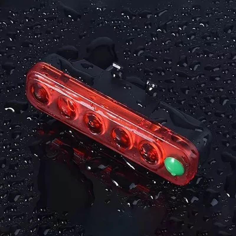 Lanterna Luz Vermelha 100 Lumens Traseira Segurança Alerta Recarregável USB 4