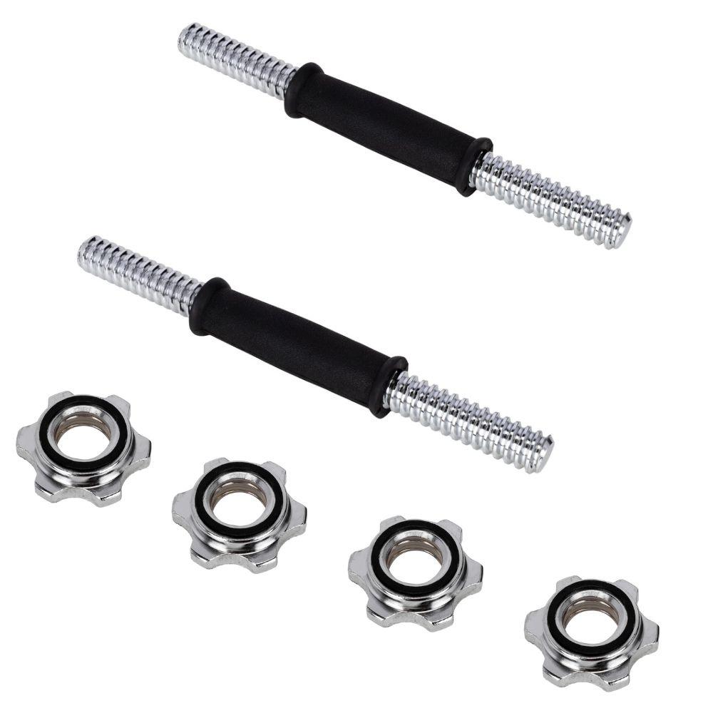 Kit Halteres, Barras e Anilhas 19 Peças 15kg com Maleta