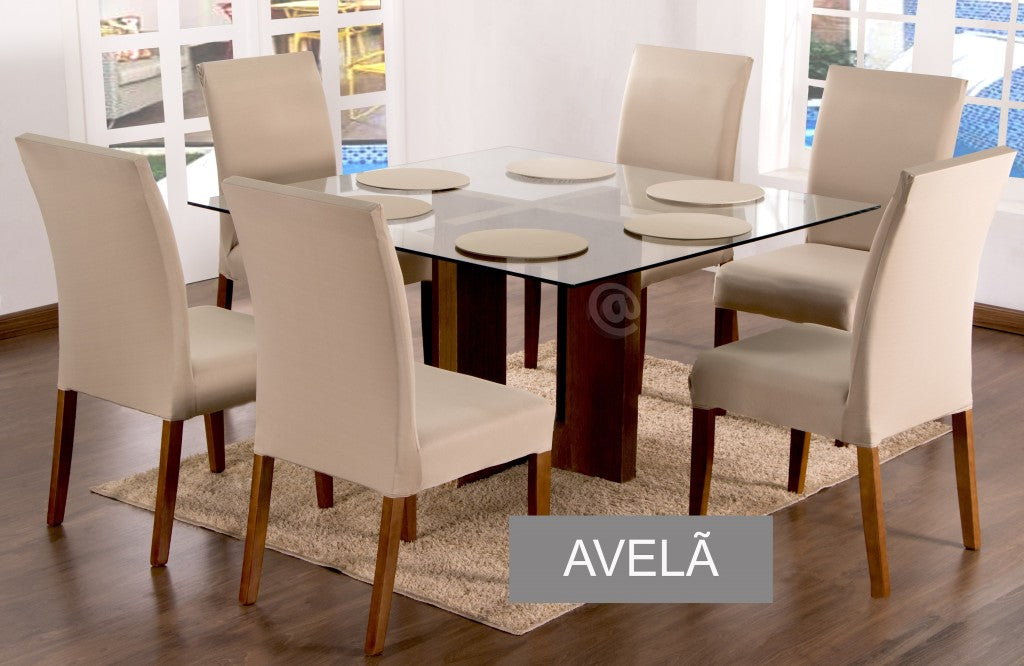 Capa de Cadeira Elástica Avelã 06 Lugares