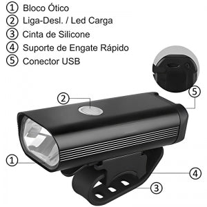 Lanterna Farol Luz 500 Lumens Super Brilhantes Ciclismo Bicicleta Bike Triciclo