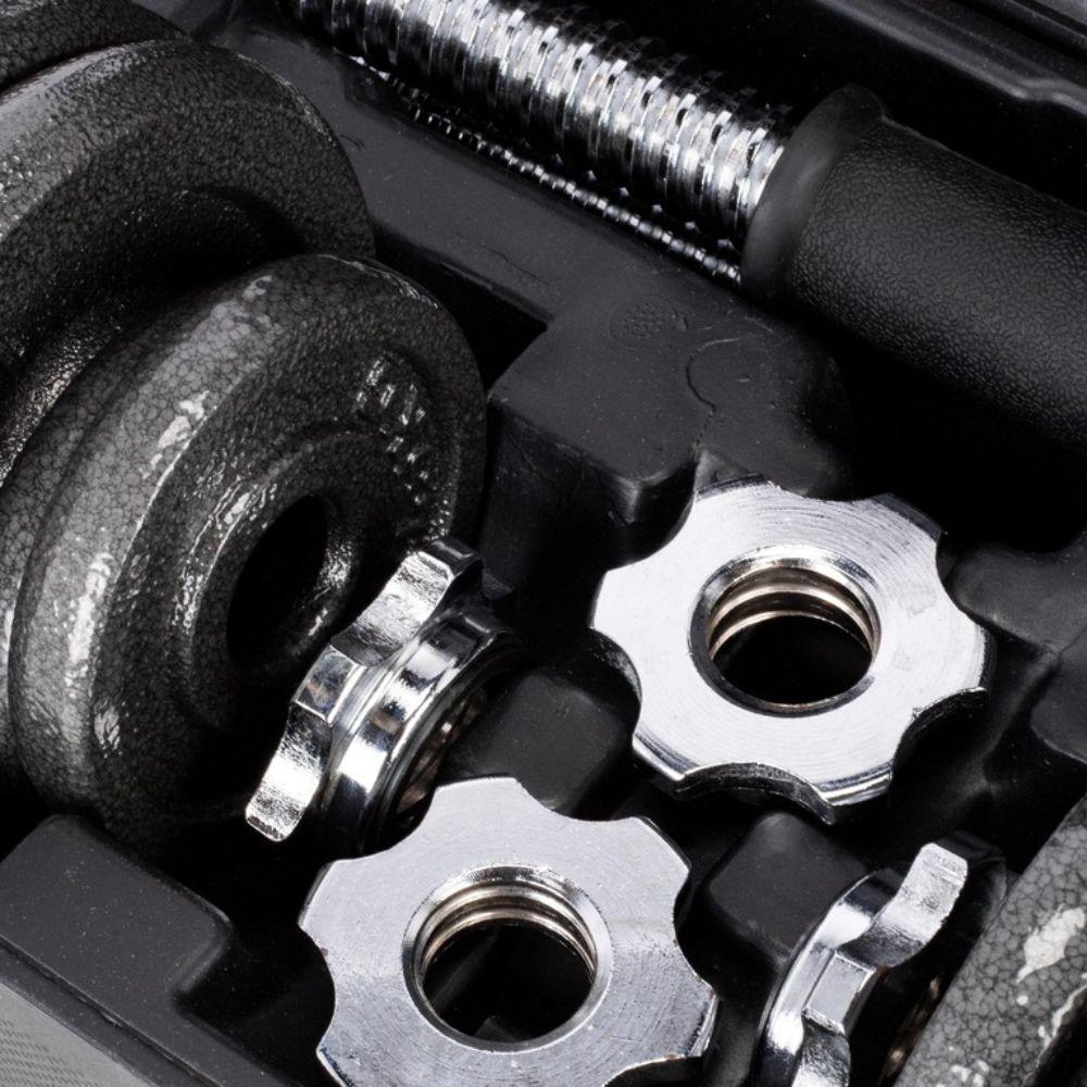 Kit Halteres, Barras e Anilhas 19 Peças 15kg com Maleta