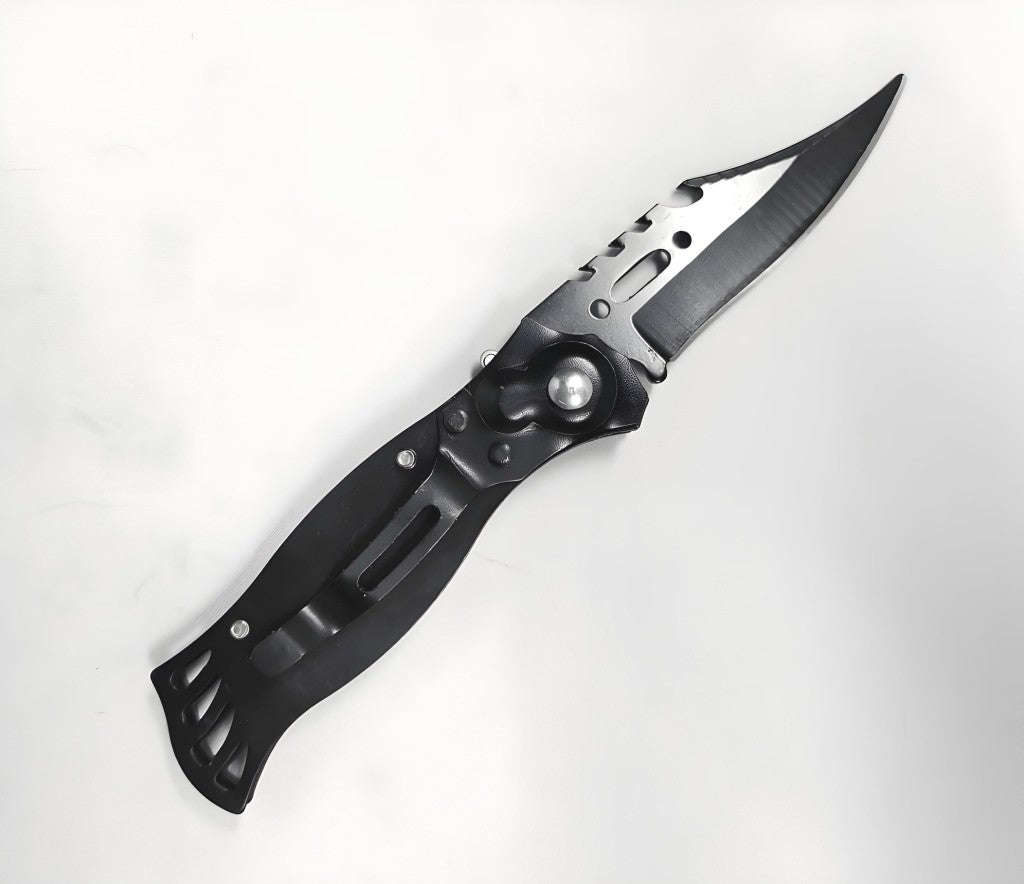 Canivete Automático Aço Inox Multiuso Com Clip Idea ID-0533C